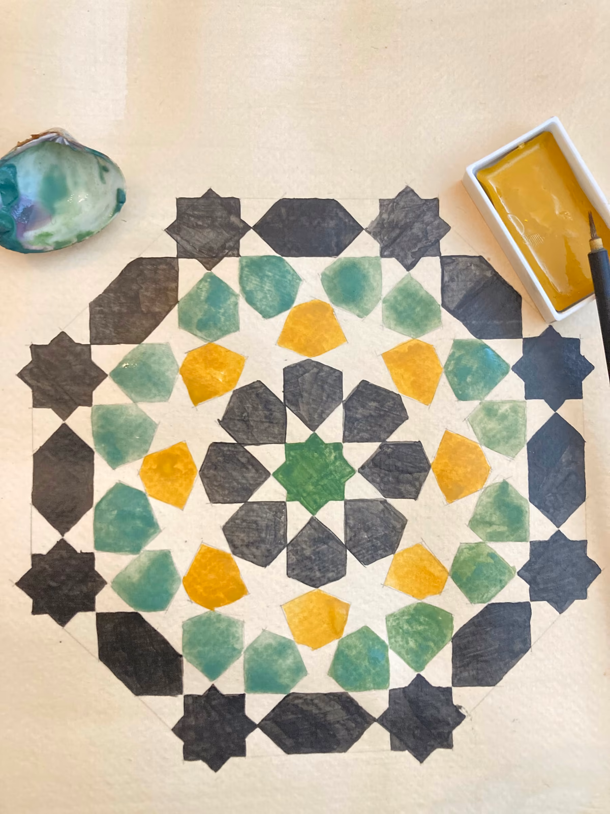 Colour geometric study on paper